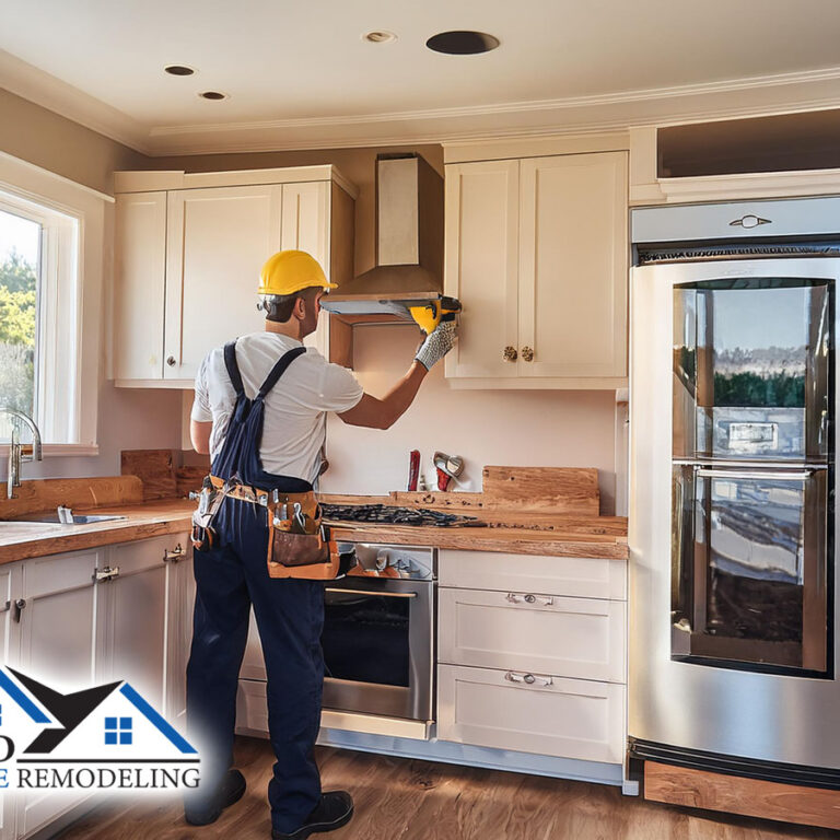 custom kitchen renovations male professional contractor performing expert residential home remodeling service in kitchen of home