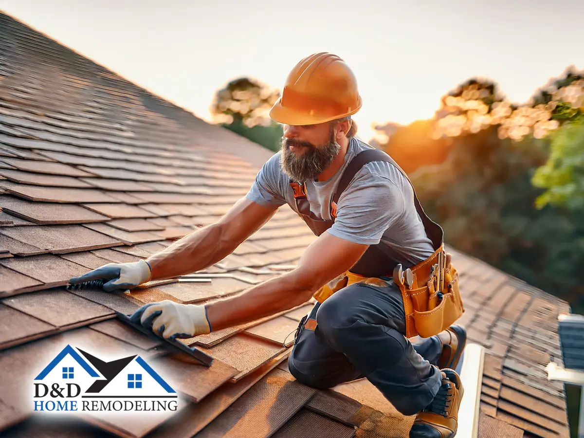 contractor performing expert residential home roofing solutions repairs